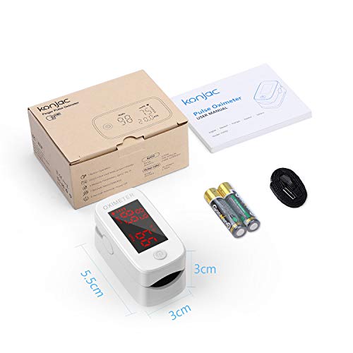 konjac oxímetro de pulso de dedo, Monitor de saturación de oxígeno en sangre con PR (frecuencia del pulso), PI (índice de perfusión)