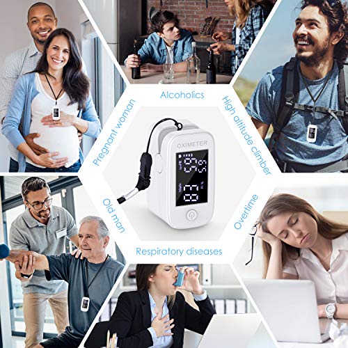 konjac oxímetro de pulso de dedo, Monitor de saturación de oxígeno en sangre con PR (frecuencia del pulso), PI (índice de perfusión) (Negro)