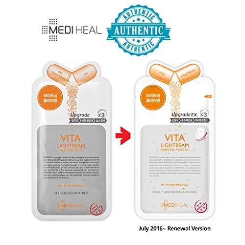Korea Mediheal Vita Lightbeam Essential Mask Pack 1box 10sheet by KOREA MEDIHEAL VITA LIGHTBEAM ESSENTIAL MASK PACK