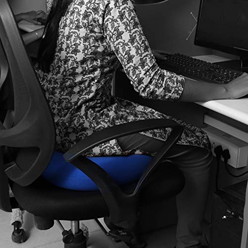 Kovira Cojín Redondo Coxis Inflable 38cm con Bomba y Bolsa de Viaje - Soporte Lumbar para Hemorroides, Embarazo, Dolor en la Rabadilla, Próstata y Llagas - Uso en el Hogar, Coche u Oficina