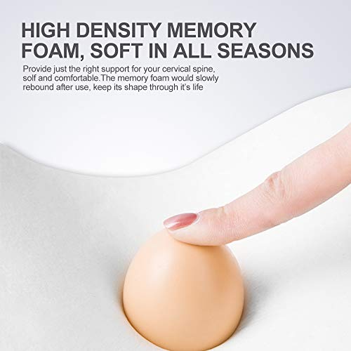 KOYOSO Almohadas para el Reposacabezas del Coche, Cojin Cervical con Soporte de Cuello para el Asiento del Coche, Almohada de Cuello Hecho con Espuma de Memoria y Cuero 1PC