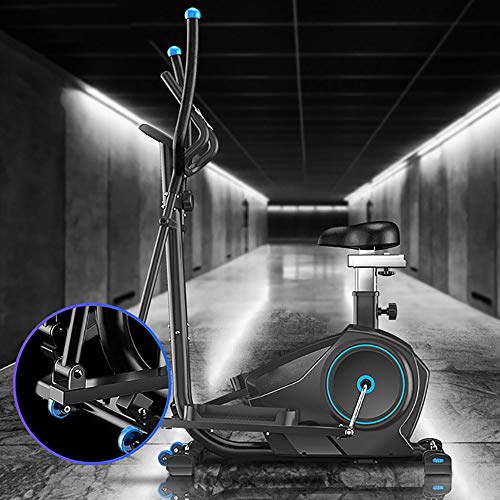 KPOON Máquina elíptica para el hogar 2-en-1 elíptica de la Bicicleta estática - Cardio Home Office Ejercicios de Fitness máquina con Asiento Negro Bicicleta de Ejercicios para máquina de entrenamie