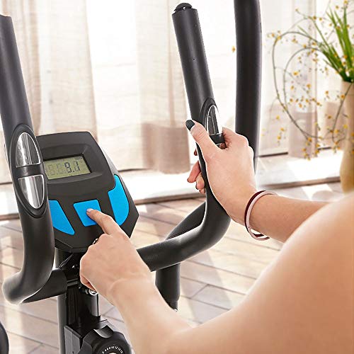KPOON Máquina elíptica para el hogar 2-en-1 elíptica de la Bicicleta estática - Cardio Home Office Ejercicios de Fitness máquina con Asiento Negro Bicicleta de Ejercicios para máquina de entrenamie
