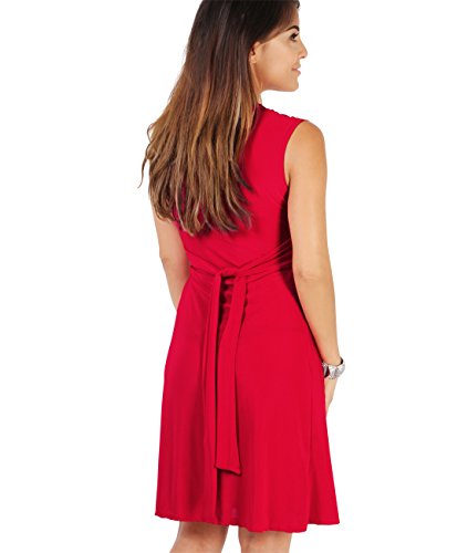 KRISP Vestido Corto Fruncido (9354-RED-18)