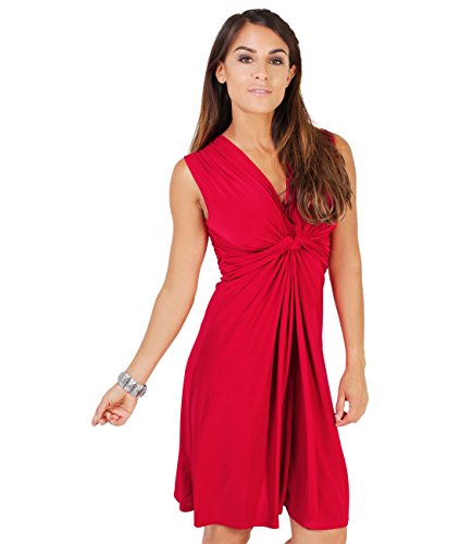 KRISP Vestido Corto Fruncido (9354-RED-18)