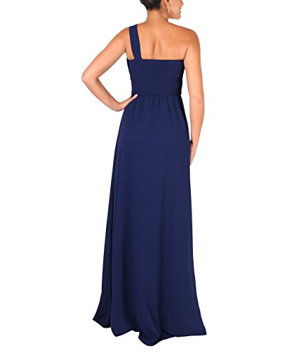KRISP Vestido Mujer Fiesta Largo Talla Grande Hombro Descubierto Invitada Boda Dama, Azul Marino (4814), 38 EU (10 UK), 4814-NVY-10