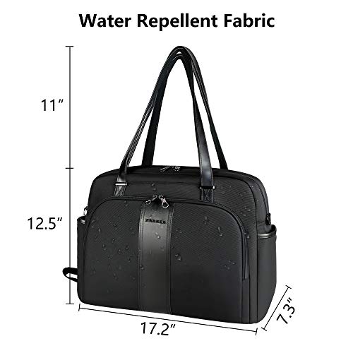 KROSER Bolso Tote para Portátil 15.6" Bandolera con Estilo para Portátil Maletín Hidrófugo Bolsa Grande de Viaje con Bolsillos RFID para Trabajo/Negocios/Escuela/Universidad/Mujeres - Negro