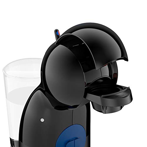 Krups Piccolo XS KP1A08 - Cafetera cápsulas Nestlé Dolce Gusto de 15 bares de presión y 1500 W potencia con depósito de 0.8 L, monodosis multibebidas frías y calientes, manual, compacta, negro y azul