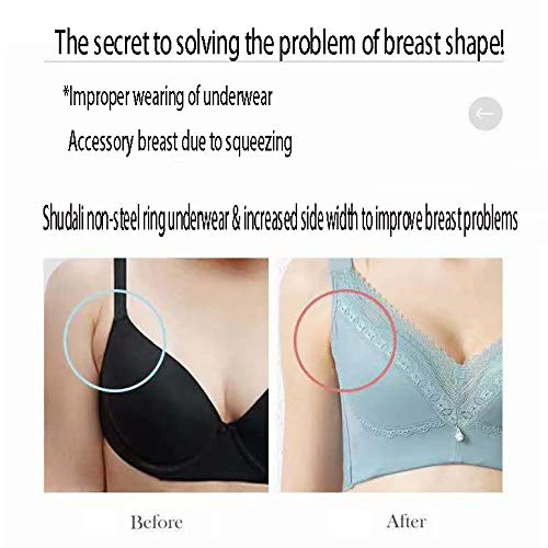 KTYX Sujetador, Sin Borde Delgado, Deformación Elástica Flexible, No Es Fácil Cerrar El Sujetador Submamario Femenino Lejos De La Enfermedad Mamaria,Negro,34B