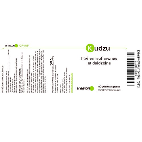 KUDZU * 100 mg / 60 cápsulas * Adicción, Mujeres (menopausia) * Garantía de satisfacción o reembolso * Fabricado en Francia
