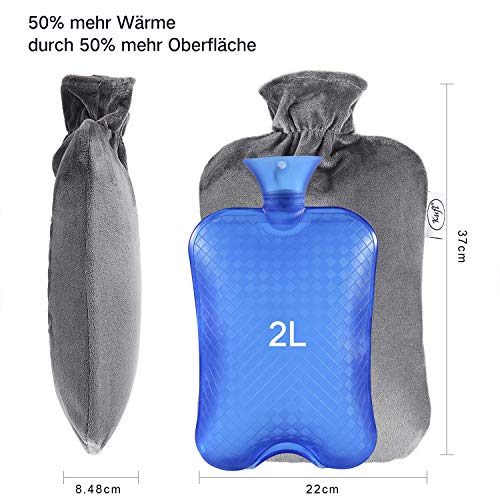 KUFL XXL - Bolsa de agua caliente (3 L, contra dolores menstruales, dolores de espalda, frío y dolor de estómago)