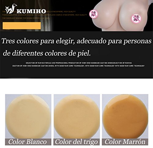 KUMIHO Pechos Silicona Falso Pecho de Silicona prótesis mamaria Falso Formas de Pecho de Silicona Tetas Falsas Pechos mastectomía Crossdresser Transgénero Travesti D (D Cup, Color del Trigo)