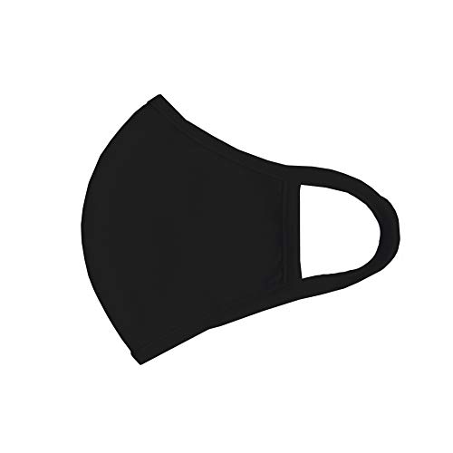 KUMUNDO - Mascarilla higiénica reutilizable certificada para 30 lavados - UNE0065 -Colores Lisos Hombres - Talla L (Negro)