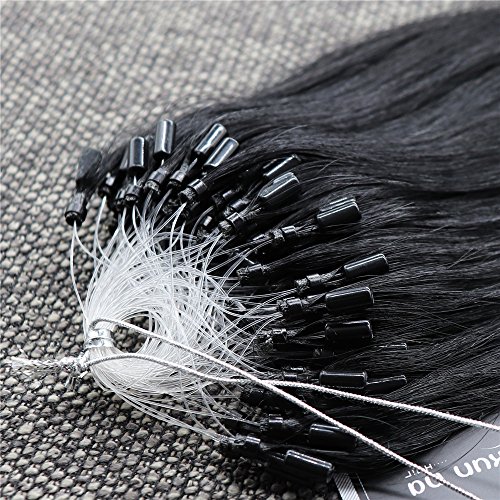 kun na hair 50Cm de calidad superior 100% Remy brasileño natural del pelo Extensión 0,5 G para 18 \ # 1B