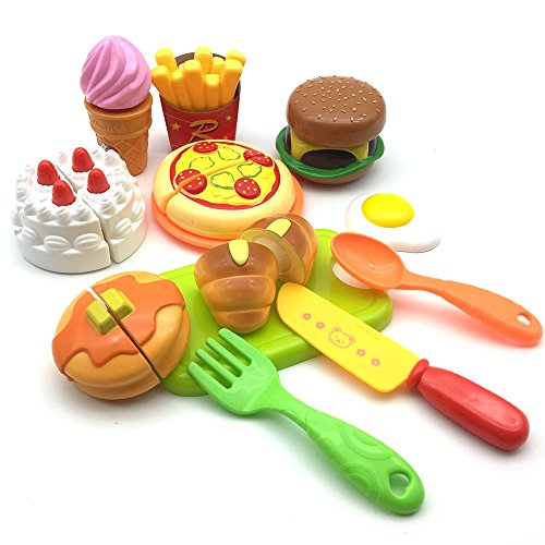 KUNEN - Juego de Juguetes educativos para niños, 13 Piezas, plástico, para Cortar, cumpleaños, Fiestas, Cocina, Juegos