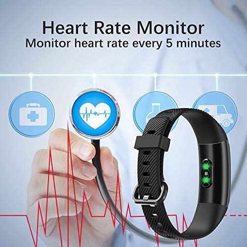 KUNGIX Pulsera Actividad Inteligente, Impermeable IP68 Pulsera Inteligente 0,96 Pulgadas Pantalla Color, Monitor Ritmo Cardíaco y Sueño 14 Modos de Deporte Mujer Hombre Niño Smartwatch Android y iOS