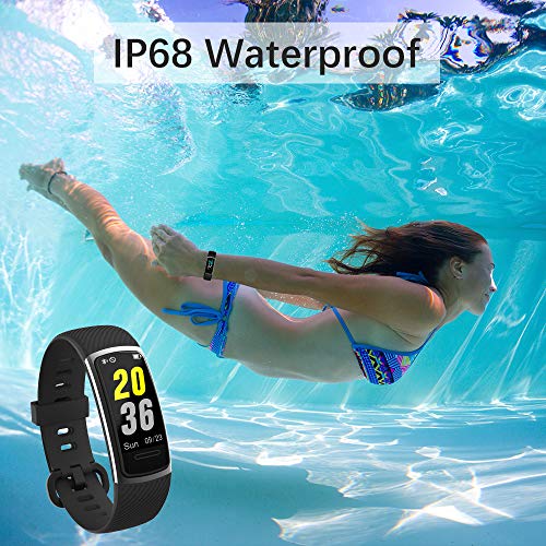 KUNGIX Pulsera Actividad Inteligente, Impermeable IP68 Pulsera Inteligente 0,96 Pulgadas Pantalla Color, Monitor Ritmo Cardíaco y Sueño 14 Modos de Deporte Mujer Hombre Niño Smartwatch Android y iOS