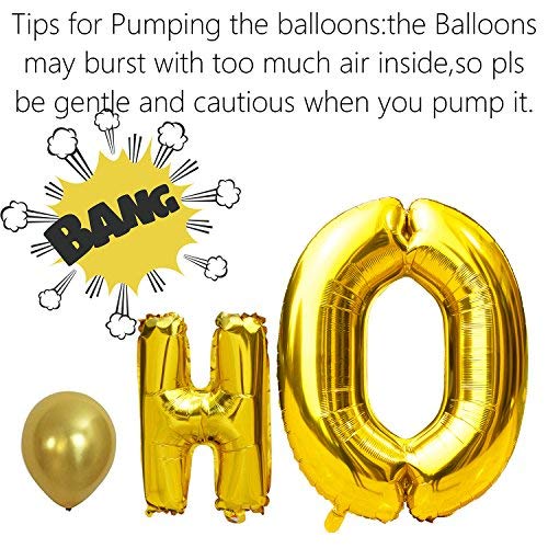 KUNGYO Letras Tipo Balón Doradas Happy Birthday+Número 20 Mylar Foil Globo+24 Piezas Negro Oro Blanco Globo de Látex 20 Años de Antigüedad Fiesta de Cumpleaños Decoraciones