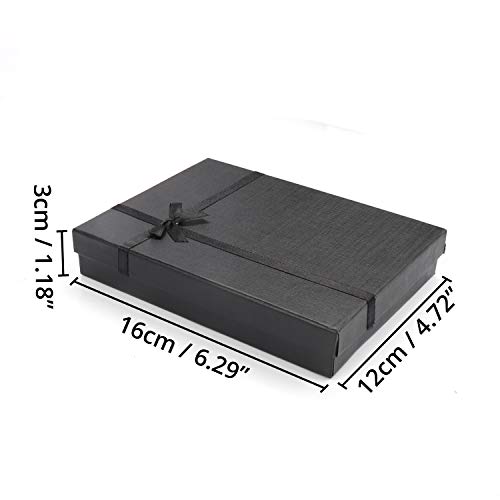 Kurtzy Caja para Regalo Negras (Pack de 12) - 16x12x3cm Cajas Joyas con Inserto de Terciopelo – Caja de Presentación Regalo Cumpleaños para Pendientes, Collares - Cajas de Cartón para Regalo