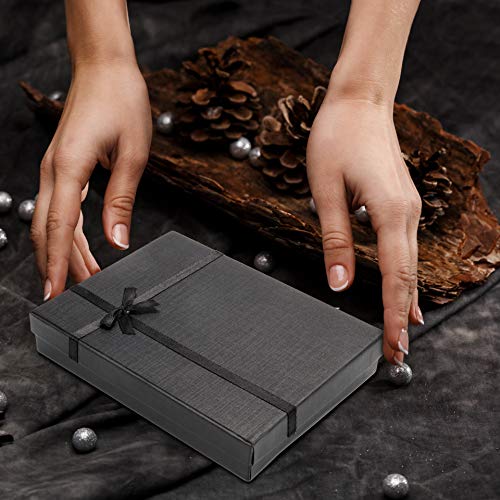 Kurtzy Caja para Regalo Negras (Pack de 12) - 16x12x3cm Cajas Joyas con Inserto de Terciopelo – Caja de Presentación Regalo Cumpleaños para Pendientes, Collares - Cajas de Cartón para Regalo