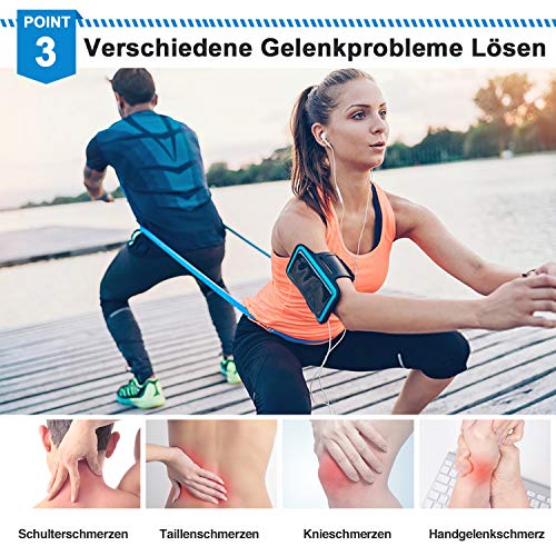 Kuyang Bandas Elasticas Fitness, 3 Piezas 1.5M/1.8M/2.0M Bandas de Resistencia con 3 Niveles, Cintas Elasticas Fitness para Yoga, Pilates, Crossfit, Estiramientos, Muscular, Piernas, Brazos, Fuerza