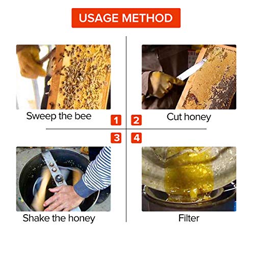 Kwasyo Extractor de Miel Manual, 3 Frame Honey Extractor Separator, Extractor de Miel Acero Inoxidable, Diámetro 38cm, Gran Capacidad Equipo de Apicultura de Abejas con Cubierta Transparente