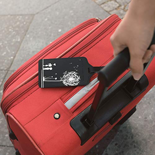 kwmobile 2X Etiqueta para Maleta - Tarjetas de identificación de Equipaje de Cuero sintético - Colgante para Viajes - Blanco/Negro