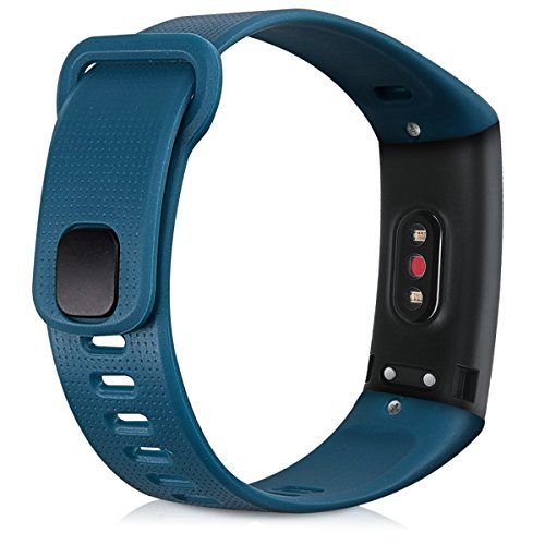 kwmobile 2X Pulsera Compatible con Huawei Band 2 / Band 2 Pro - Brazalete de Silicona Negro/Azul Oscuro sin Fitness Tracker