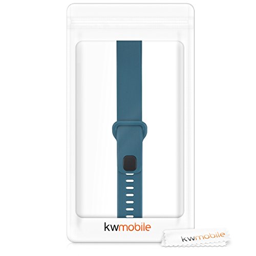 kwmobile 2X Pulsera Compatible con Huawei Band 2 / Band 2 Pro - Brazalete de Silicona Negro/Azul Oscuro sin Fitness Tracker