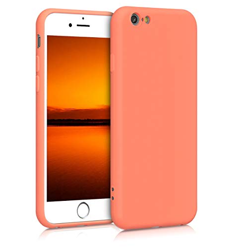 kwmobile Funda Compatible con Apple iPhone 6 / 6S - Carcasa de Silicona TPU para móvil - Cover Trasero en Coral neón