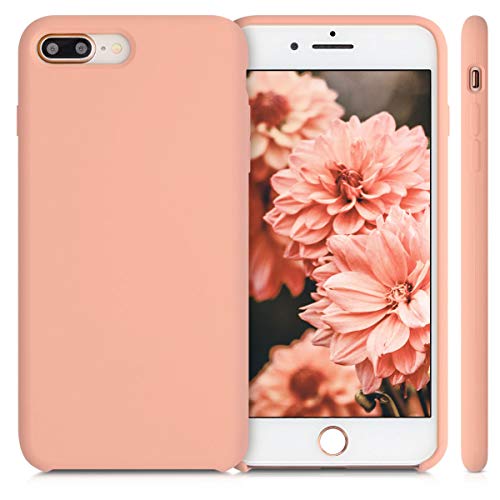 kwmobile Funda Compatible con Apple iPhone 7 Plus / 8 Plus - Carcasa de TPU para móvil - Cover Trasero en Pomelo Rosa