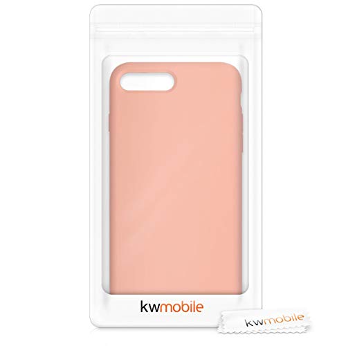 kwmobile Funda Compatible con Apple iPhone 7 Plus / 8 Plus - Carcasa de TPU para móvil - Cover Trasero en Pomelo Rosa