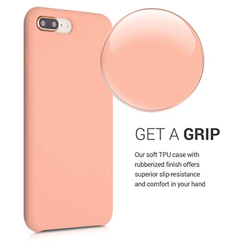 kwmobile Funda Compatible con Apple iPhone 7 Plus / 8 Plus - Carcasa de TPU para móvil - Cover Trasero en Pomelo Rosa