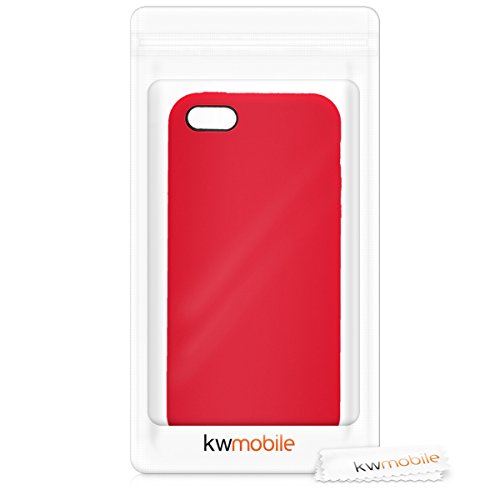 kwmobile Funda Compatible con Apple iPhone SE (1.Gen 2016) / 5 / 5S - Carcasa de TPU para móvil - Cover Trasero en Rojo Mate