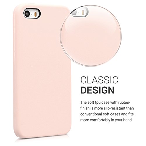 kwmobile Funda Compatible con Apple iPhone SE (1.Gen 2016) / 5 / 5S - Carcasa de TPU para móvil - Cover Trasero en Rosa Palo
