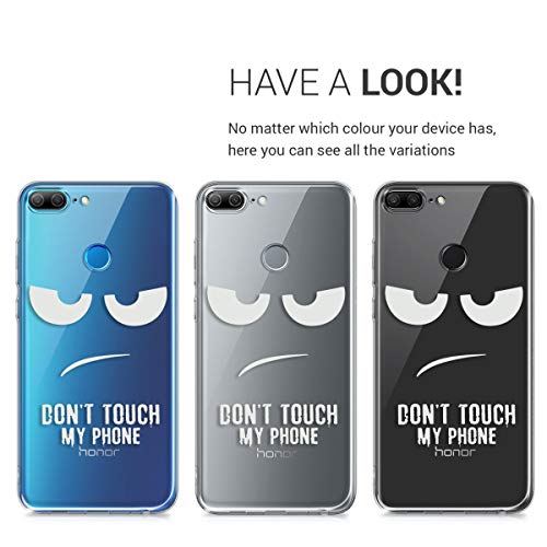kwmobile Funda Compatible con Huawei Honor 9 Lite - Carcasa de TPU y Don't Touch my Phone en Blanco/Transparente