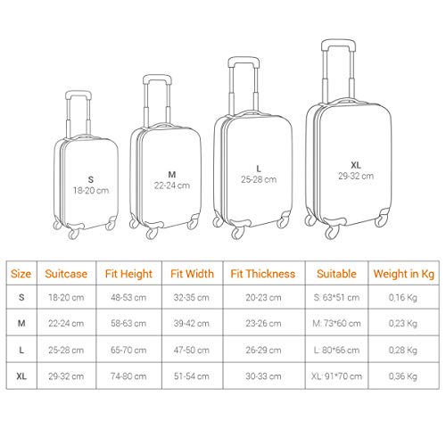 kwmobile Funda Compatible con Maleta (S) - Cubierta Protectora elástica con Cierre para Maleta Equipaje Blanco/Negro