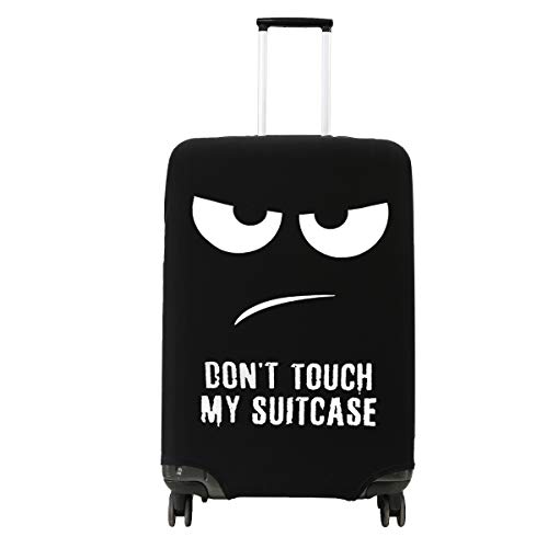 kwmobile Funda Compatible con Maleta (S) - Cubierta Protectora elástica con Cierre para Maleta Equipaje Blanco/Negro