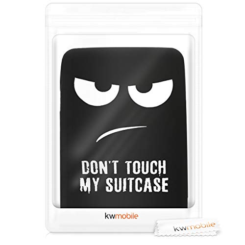 kwmobile Funda Compatible con Maleta (S) - Cubierta Protectora elástica con Cierre para Maleta Equipaje Blanco/Negro