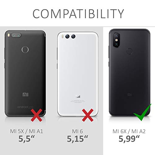 kwmobile Funda Compatible con Xiaomi Mi 6X / Mi A2 - Carcasa de TPU Silicona - Protector Trasero en Turquesa neón