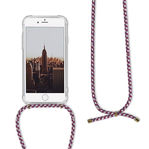 kwmobile Funda con Cuerda Compatible con Apple iPhone 6 / 6S - Carcasa Transparente de TPU con Cuerda para Colgar en el Cuello
