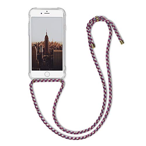 kwmobile Funda con Cuerda Compatible con Apple iPhone 6 / 6S - Carcasa Transparente de TPU con Cuerda para Colgar en el Cuello