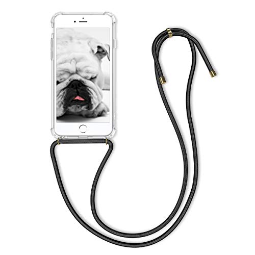 kwmobile Funda con Cuerda Compatible con Apple iPhone 6 Plus / 6S Plus - Carcasa Transparente de TPU con Cuerda para Colgar en el Cuello