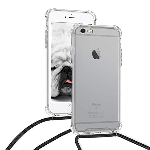 kwmobile Funda con Cuerda Compatible con Apple iPhone 6 Plus / 6S Plus - Carcasa Transparente de TPU con Cuerda para Colgar en el Cuello