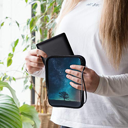 kwmobile Funda Universal para e-Book - Estuche de Neopreno con Cierre de Cremallera para e-Reader - Carcasa árbol y Estrellas Azul/Gris/Negro