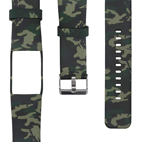 kwmobile Pulsera Compatible con Polar A360 / A370 - Brazalete de Silicona Camouflage en Negro/Verde Claro/Verde Oscuro