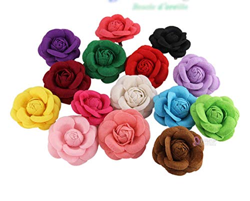 KXBY Broche de Tela de Camelia de Alto Grado de Temperamento Retro Broche negroBroche