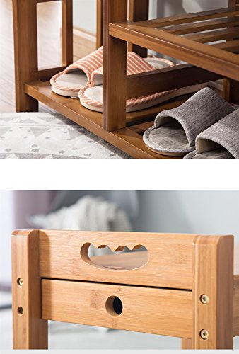 KXBYMXTorre del organizador del estante del zapato Banco de madera sólida del zapato, taburete de almacenamiento casero minimalista del estilo del chino del estante de los zapatos del hogar del pórtic