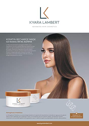 Kyara Lambert - Pack Keratina | Tratamiento nutritivo para cabellos lisos y anti-frizz | Shampoo y Mascarilla Recarga de Keratina 400ml 280ml | Post Tratamiento Queratina