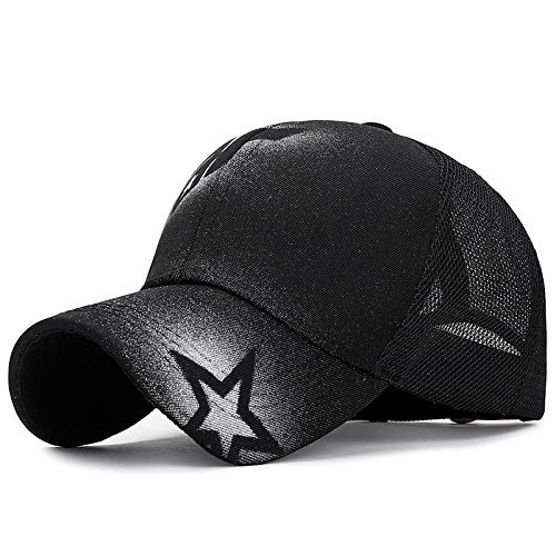 kyprx Gorra de béisbol con Visera para Hombre y Mujer Negra Ajustable